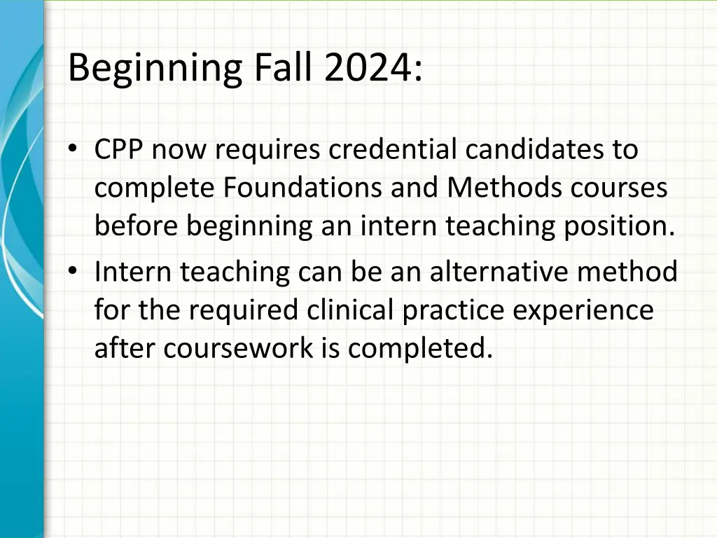 beginning fall 2024