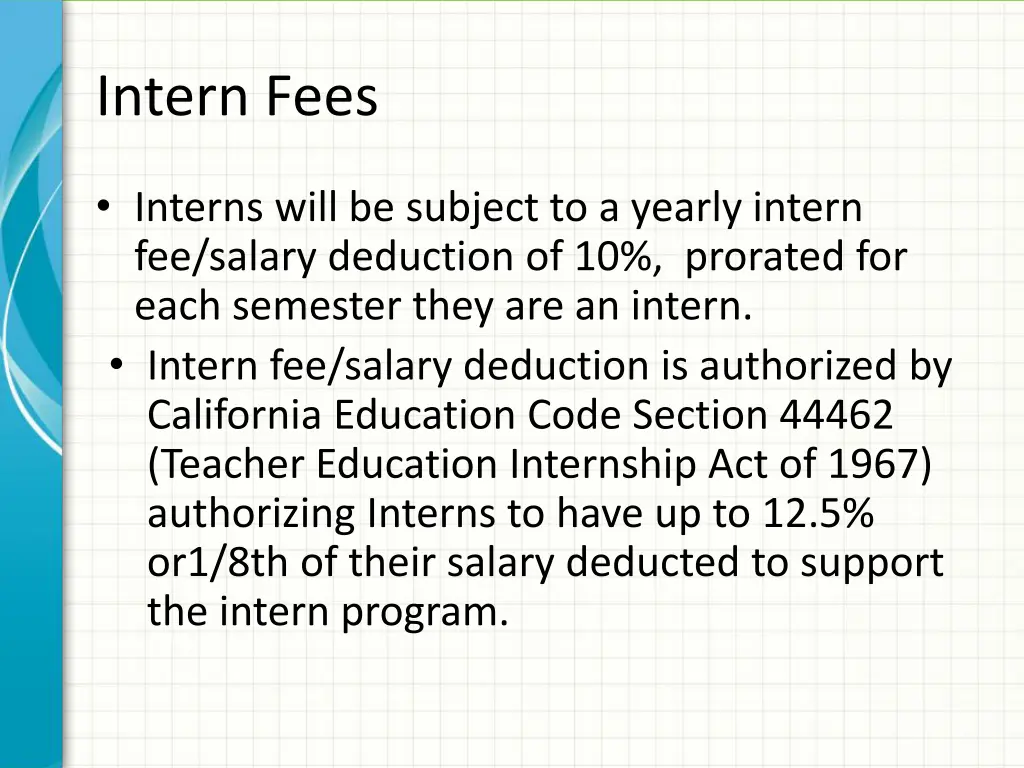 intern fees