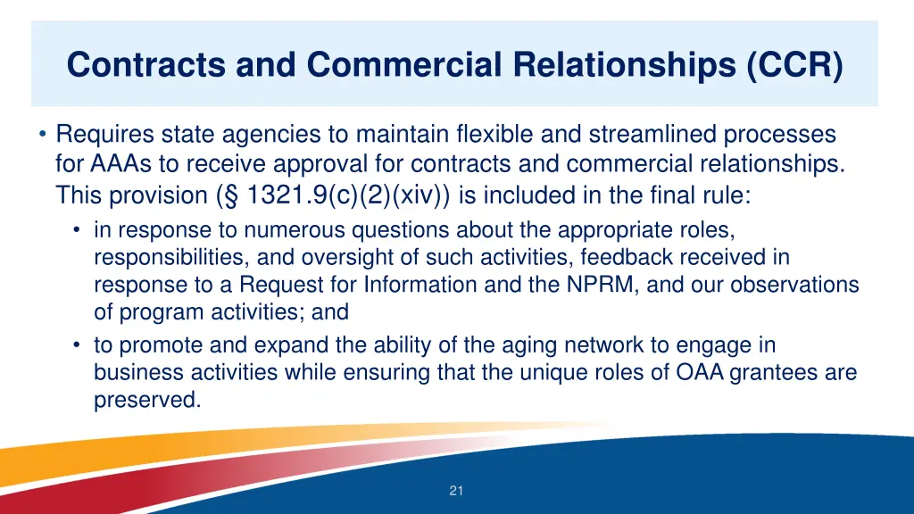 contracts and commercial relationships ccr