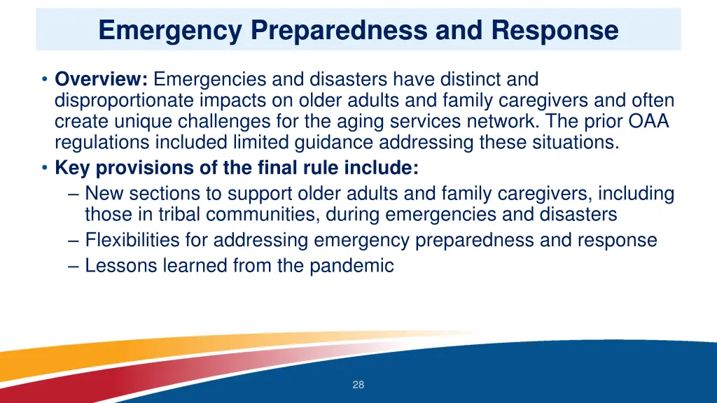 emergency preparedness and response