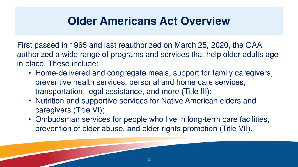 older americans act overview