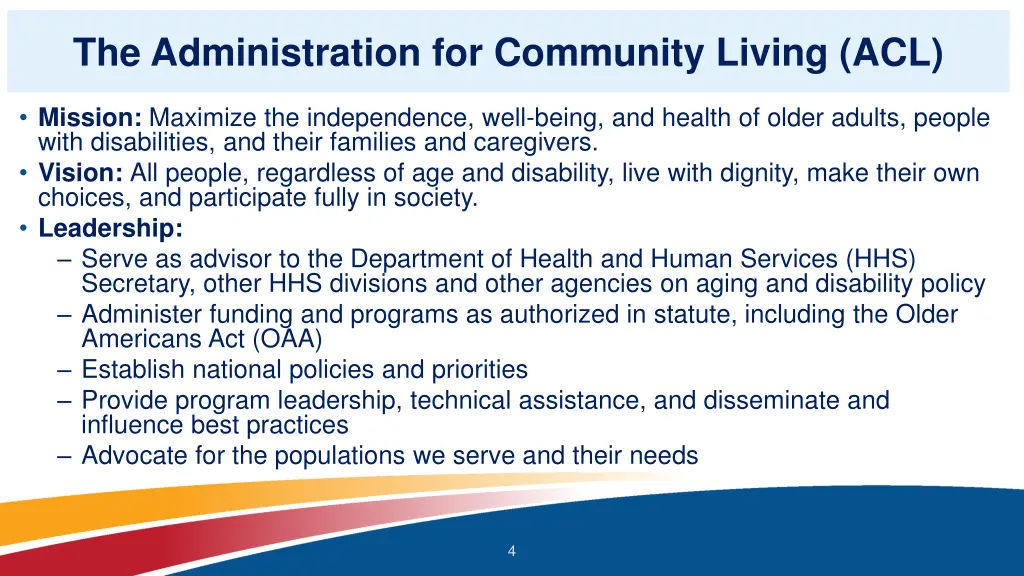 the administration for community living acl