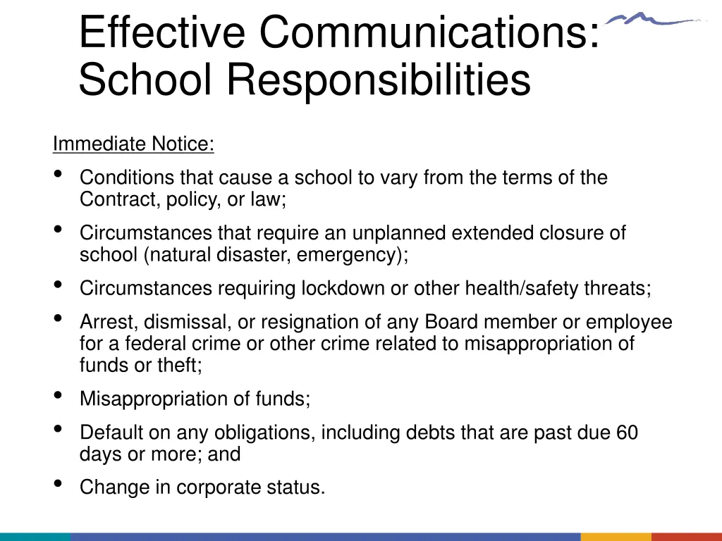 effective communications school responsibilities