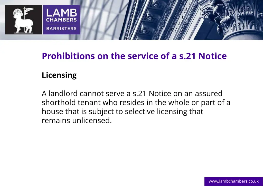 prohibitions on the service of a s 21 notice 11