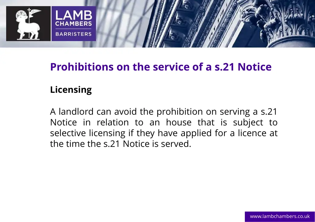 prohibitions on the service of a s 21 notice 12