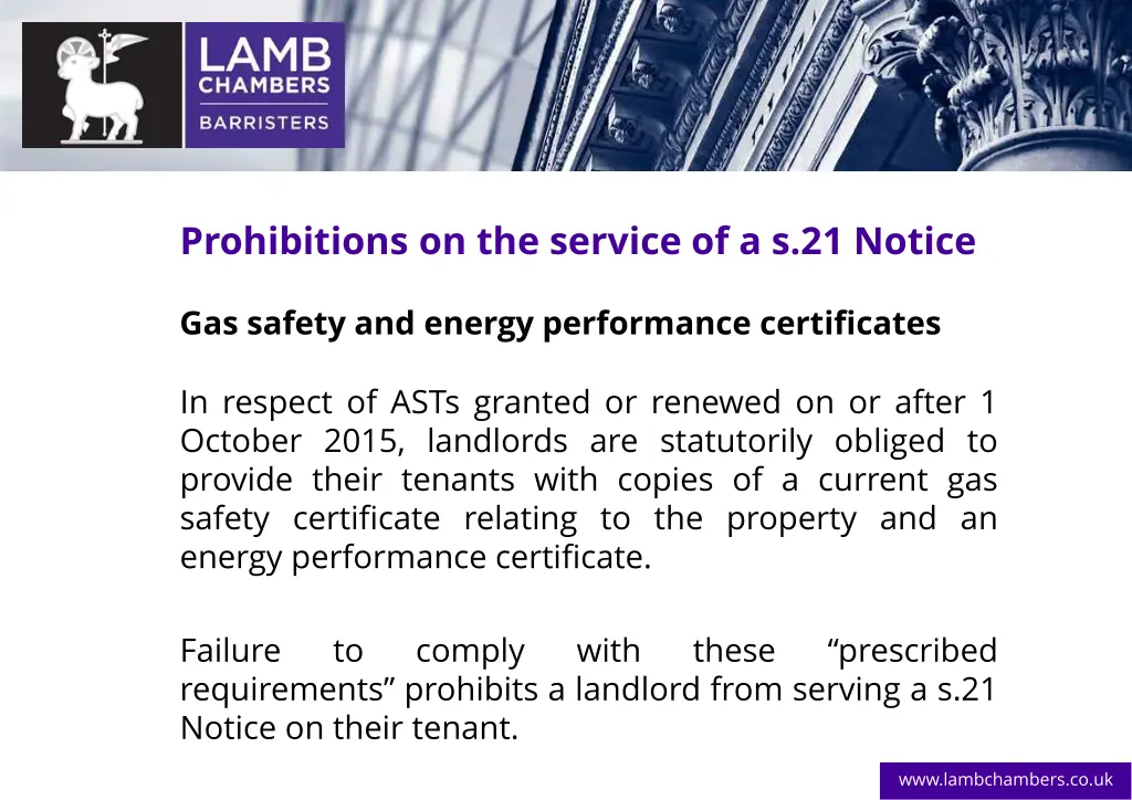 prohibitions on the service of a s 21 notice 13