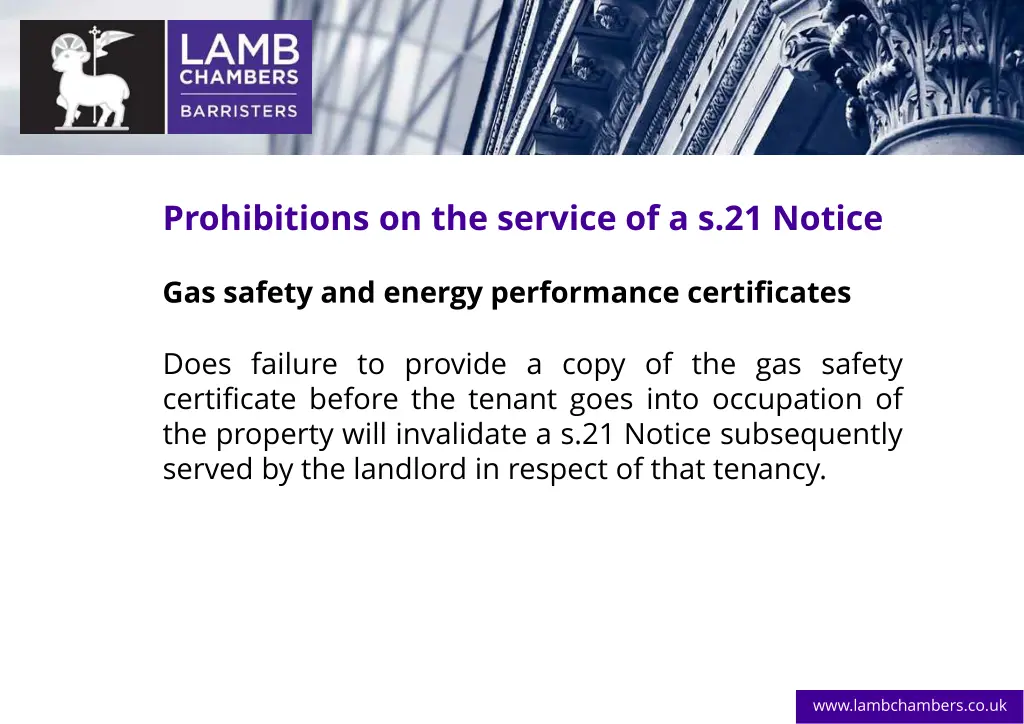 prohibitions on the service of a s 21 notice 15