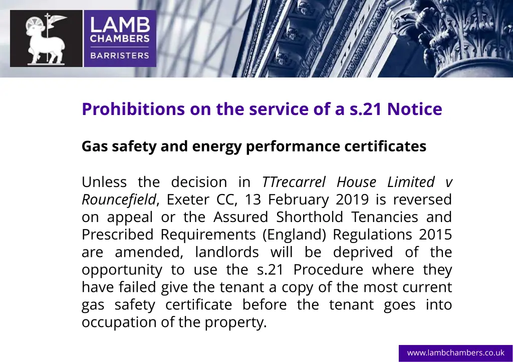 prohibitions on the service of a s 21 notice 16