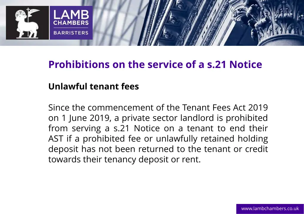 prohibitions on the service of a s 21 notice 19