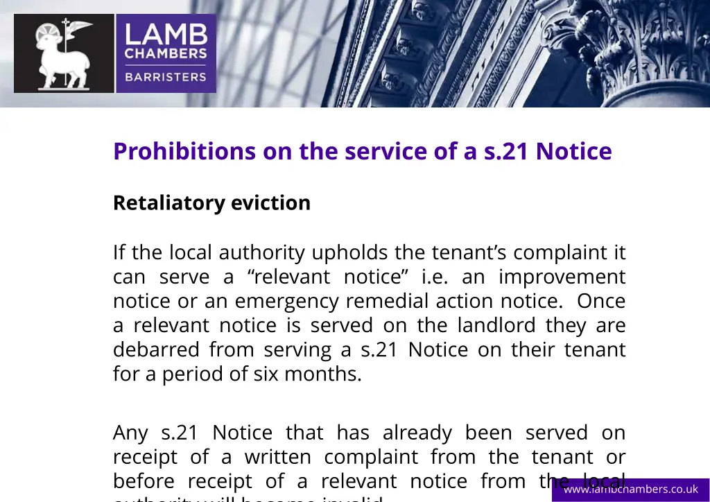 prohibitions on the service of a s 21 notice 8