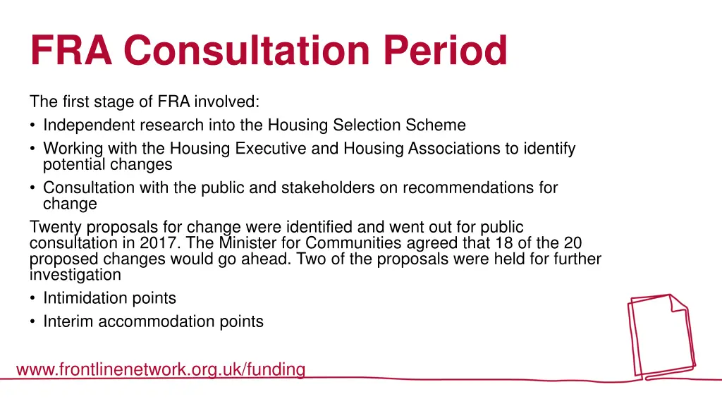 fra consultation period