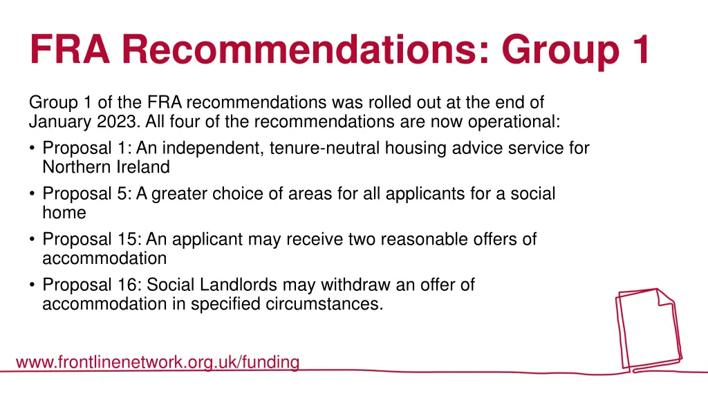 fra recommendations group 1