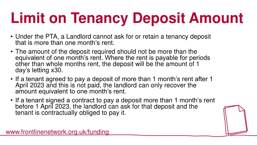 limit on tenancy deposit amount