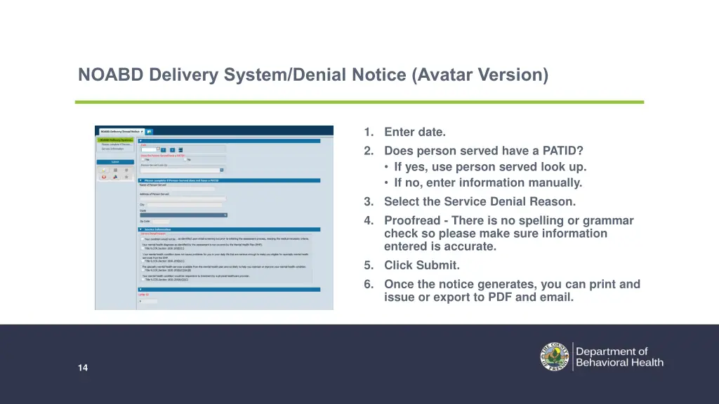 noabd delivery system denial notice avatar version