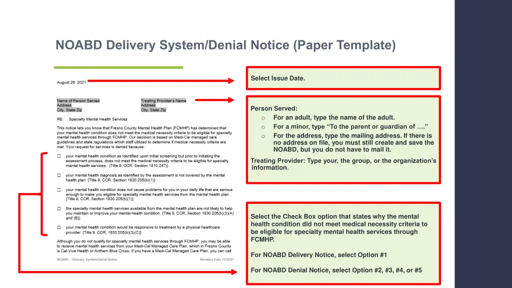 noabd delivery system denial notice paper template