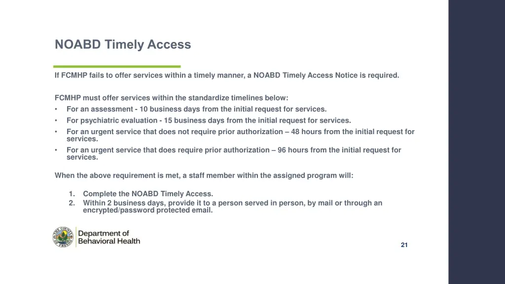 noabd timely access