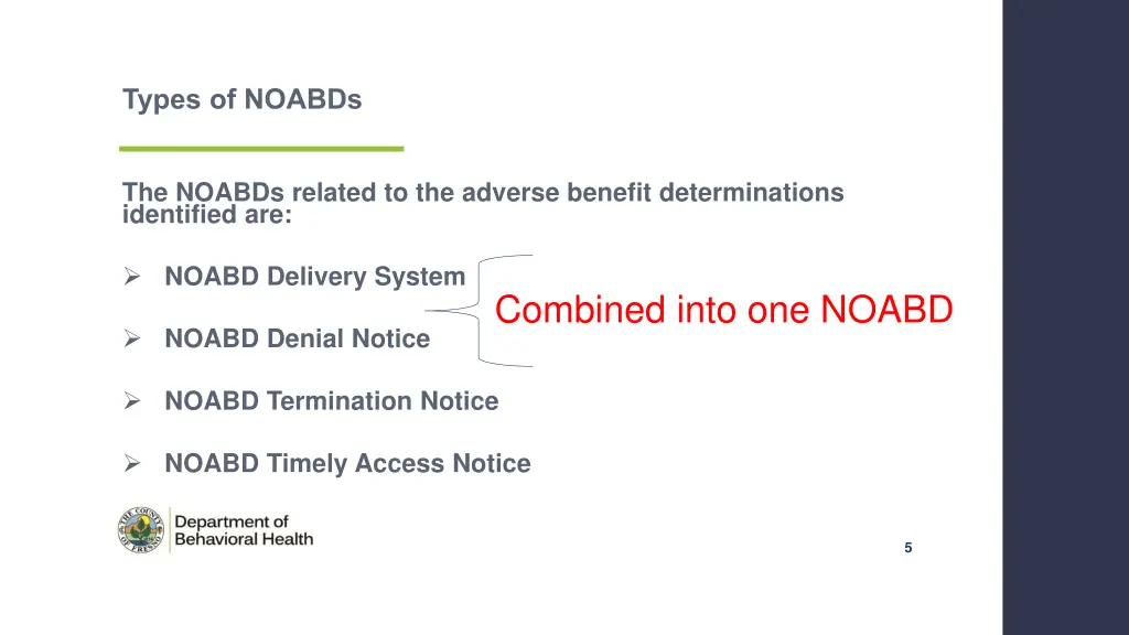 types of noabds