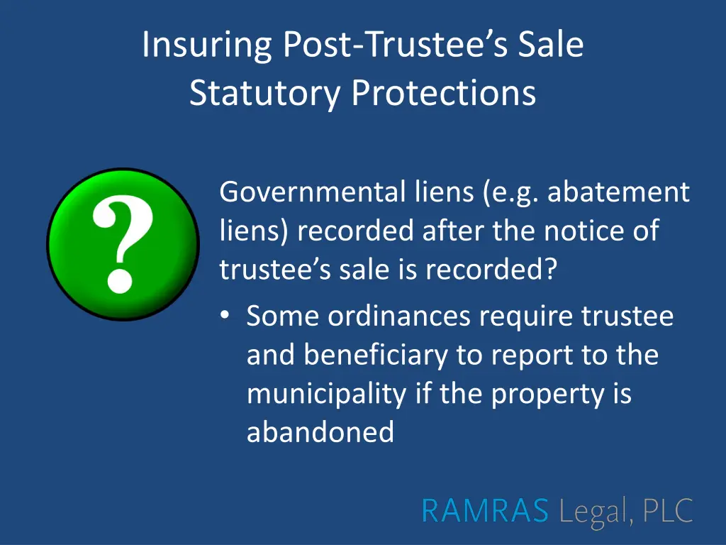 insuring post trustee s sale statutory protections 2