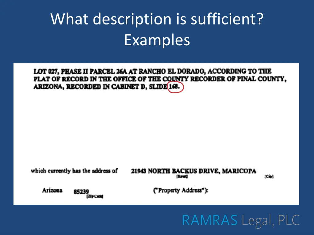 what description is sufficient examples 1