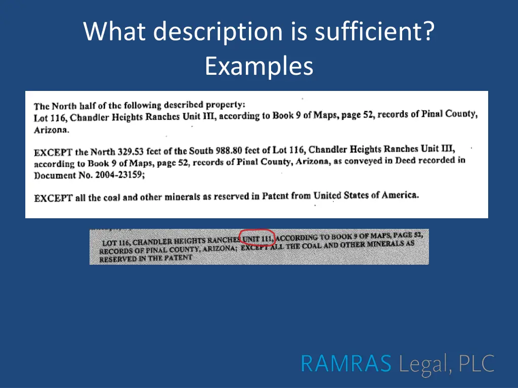 what description is sufficient examples 3