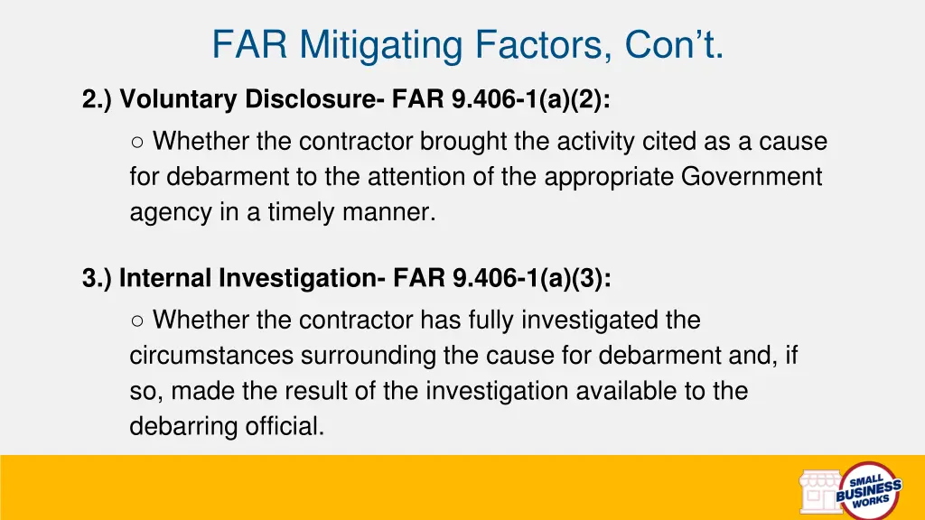 far mitigating factors con t