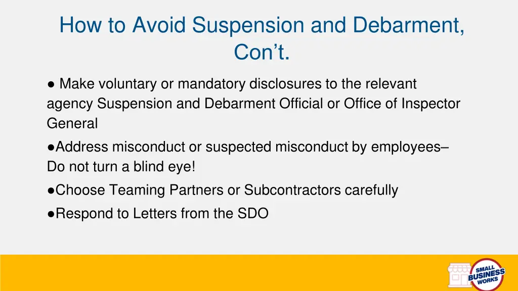 how to avoid suspension and debarment con t 3