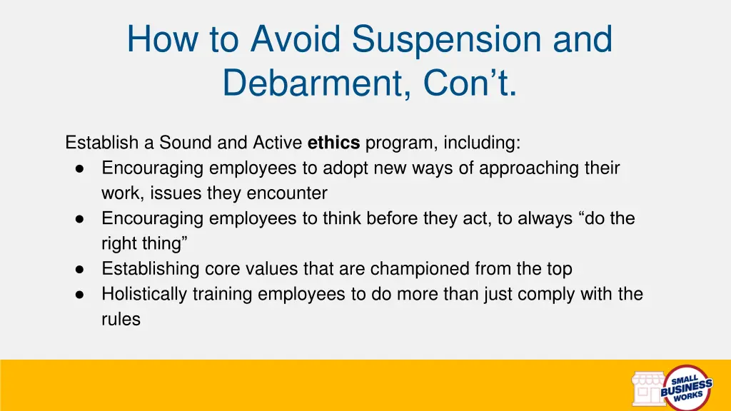 how to avoid suspension and debarment con t