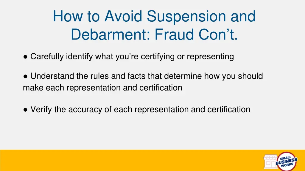 how to avoid suspension and debarment fraud con t