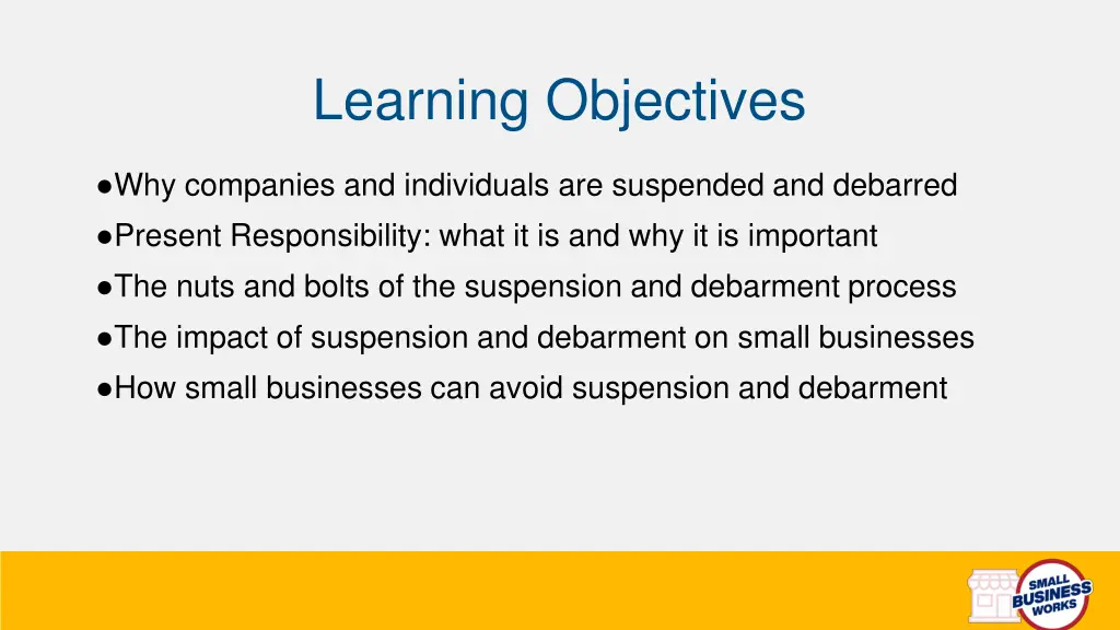 learning objectives