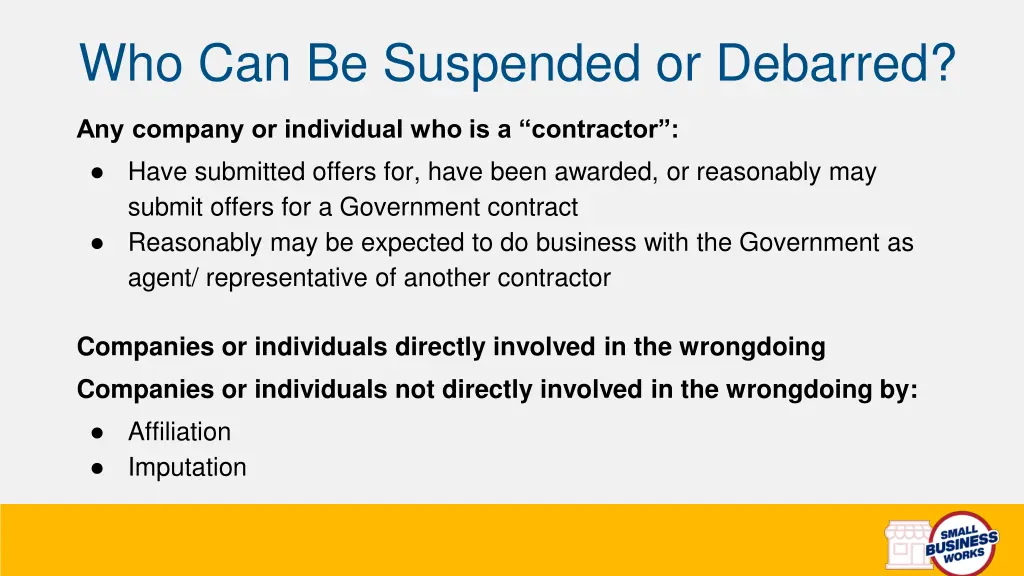 who can be suspended or debarred 1