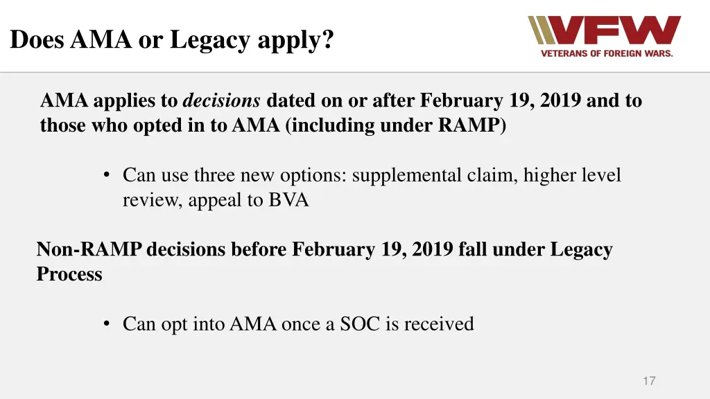 does ama or legacy apply