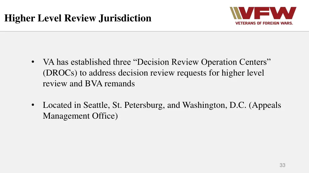 higher level review jurisdiction