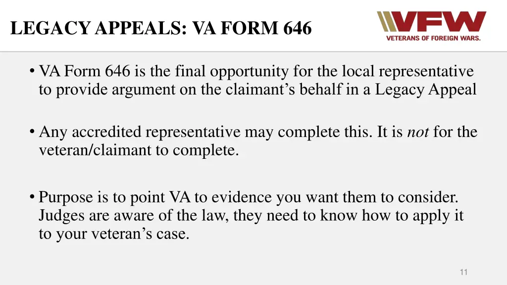 legacy appeals va form 646