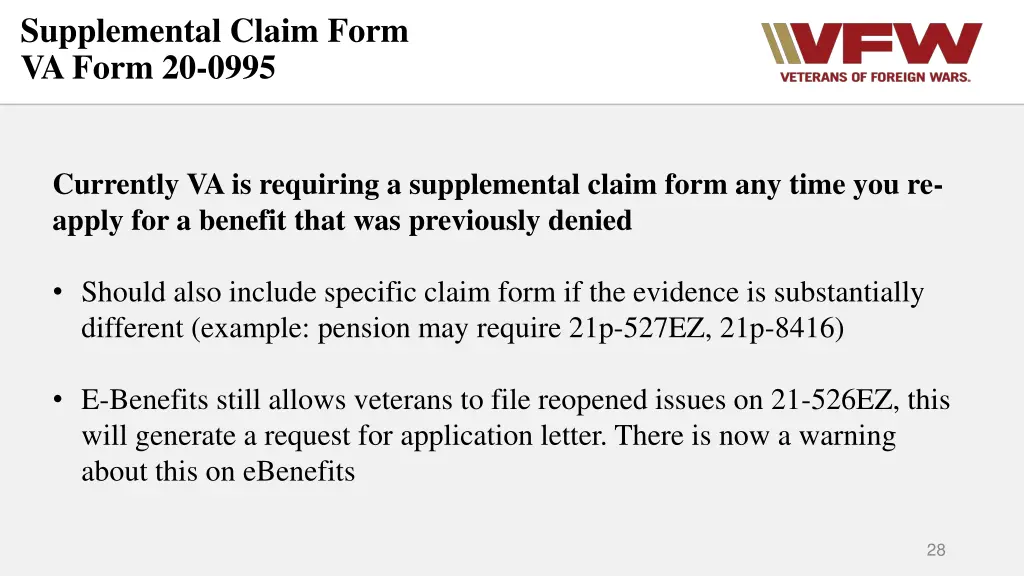 supplemental claim form va form 20 0995 1