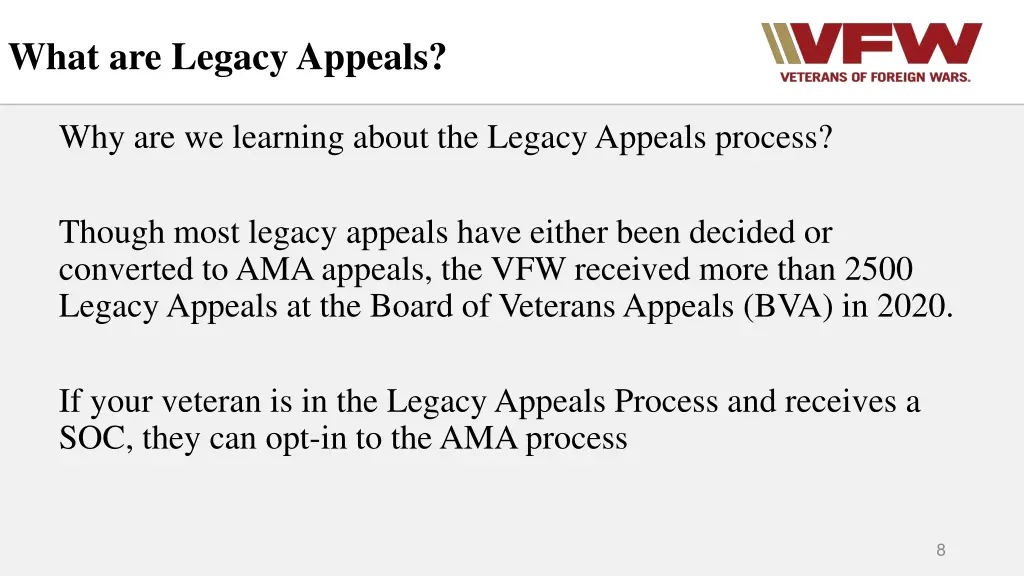 what are legacy appeals 2