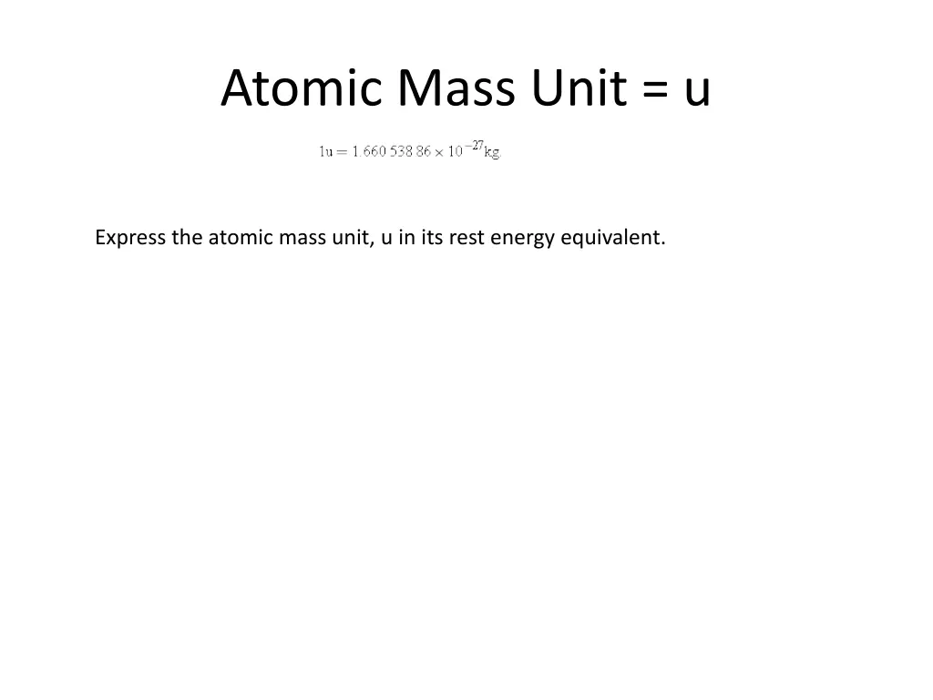 atomic mass unit u