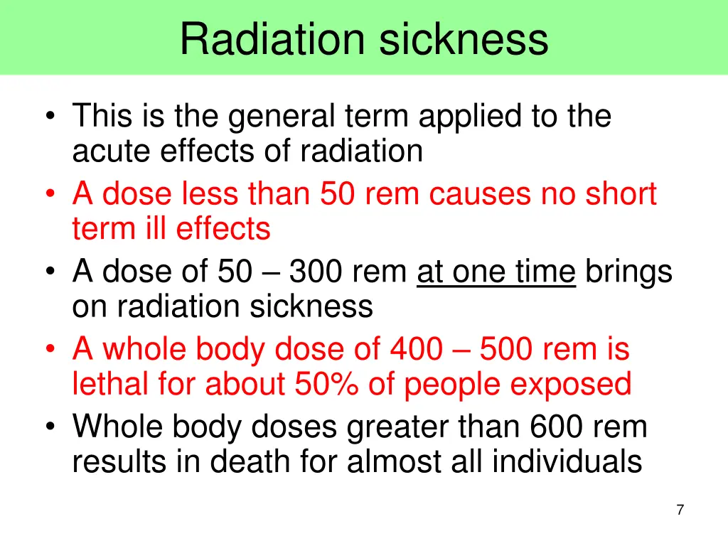 radiation sickness