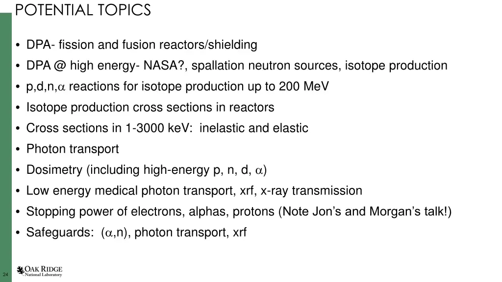 potential topics