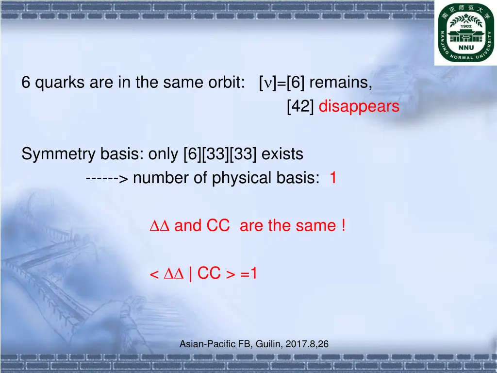 6 quarks are in the same orbit 6 remains