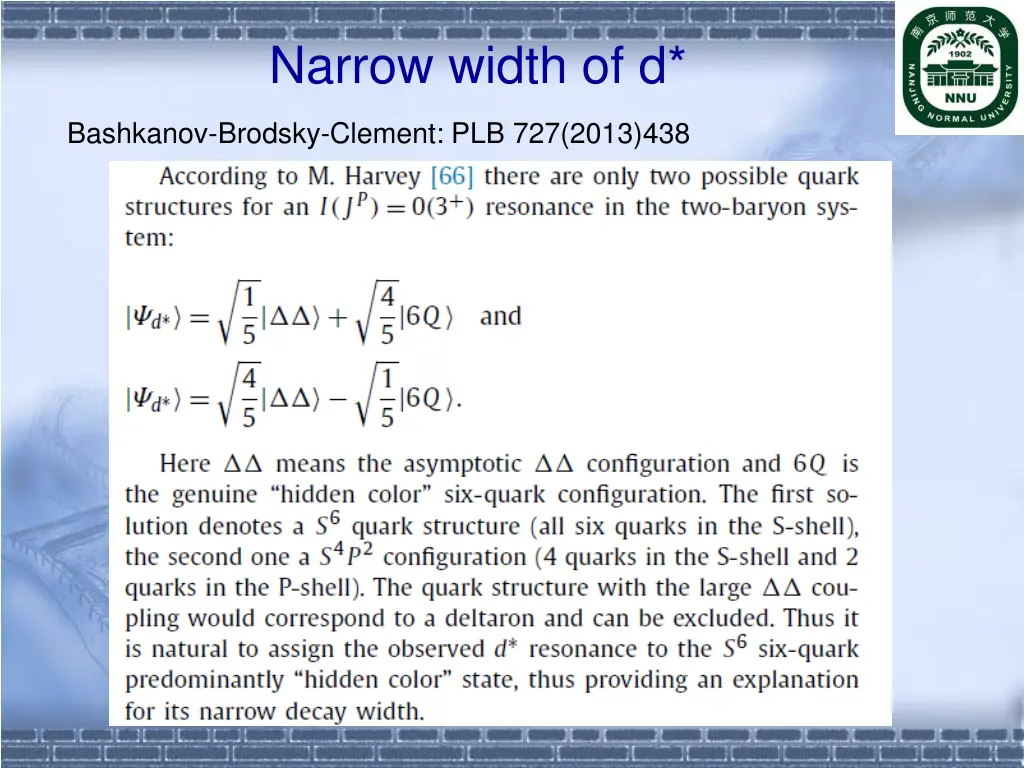 narrow width of d