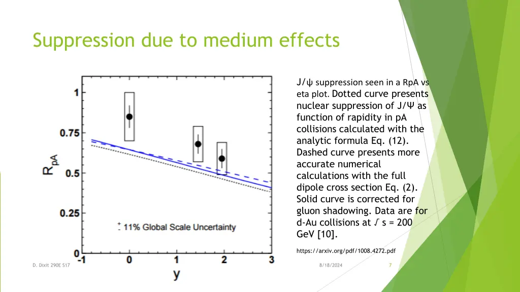 suppression due to medium effects