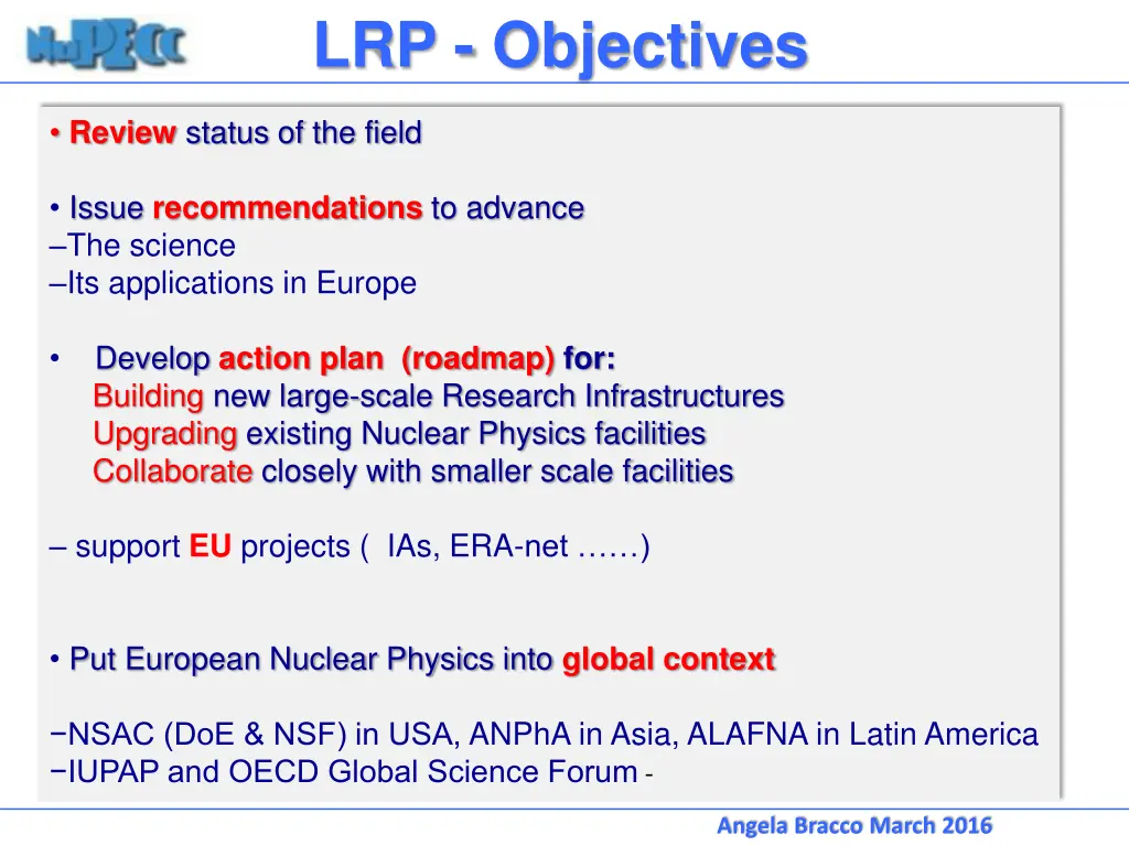 lrp objectives