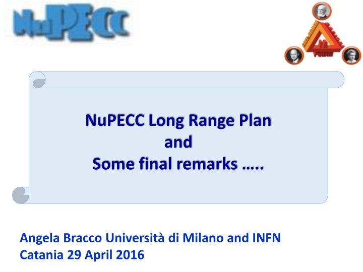 nupecc long range plan and some final remarks