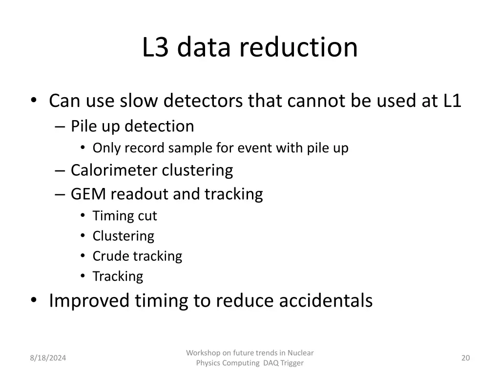 l3 data reduction