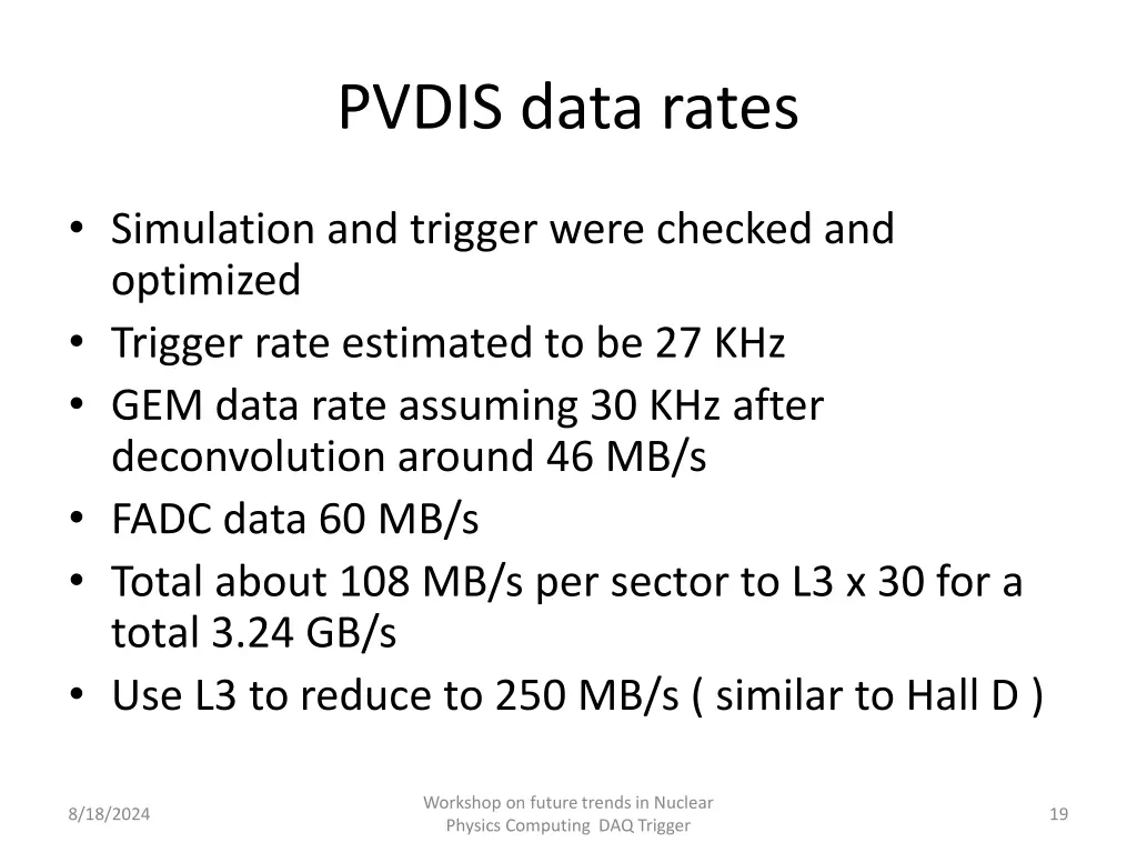 pvdis data rates