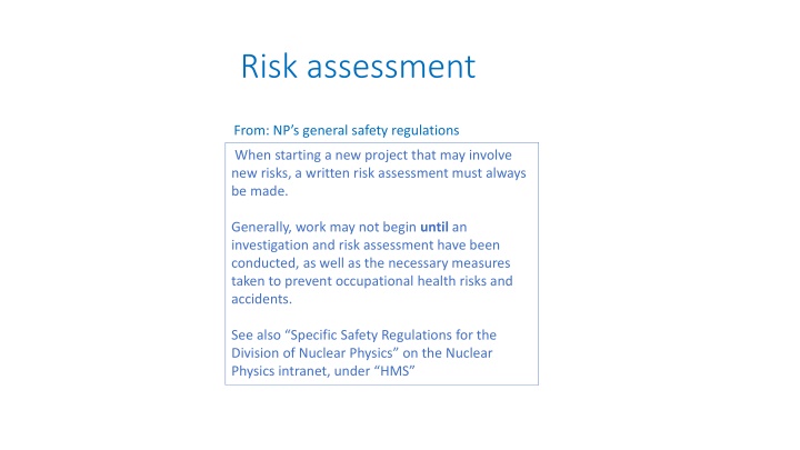 risk assessment