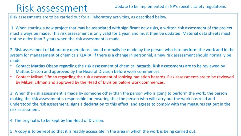 risk assessment risk assessments