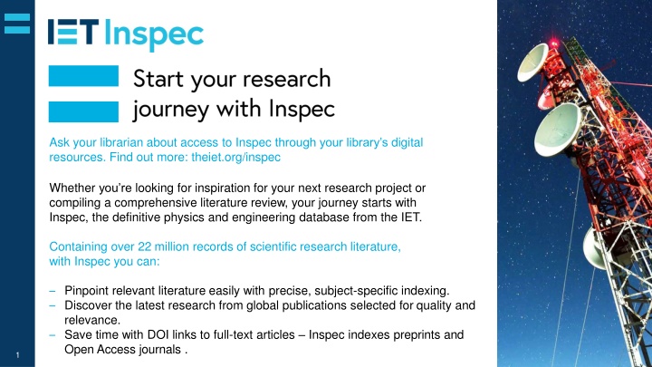 ask your librarian about access to inspec through