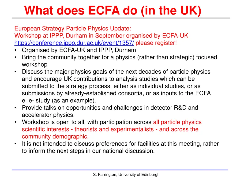 what does ecfa do in the uk 1