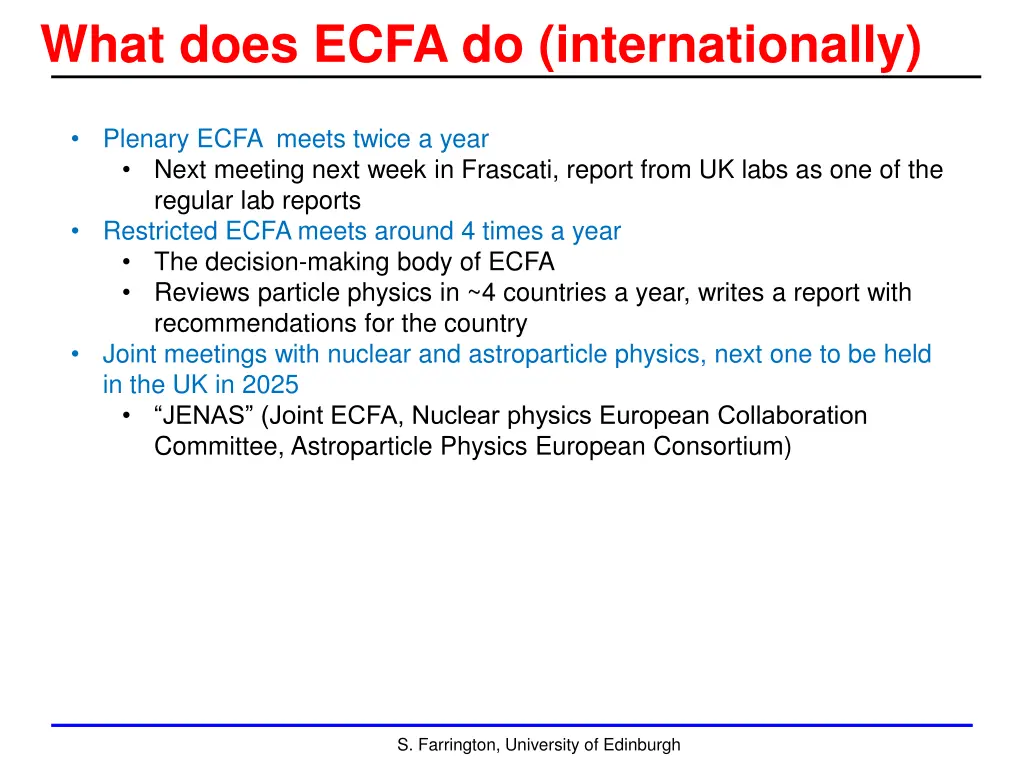 what does ecfa do internationally 3